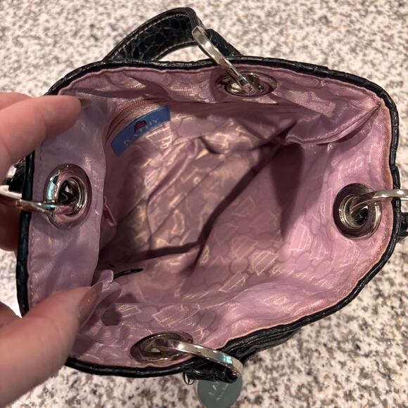 Y2K Kathy Van Zeeland Zebra Mini Tote Bag Purse Hangbag Satchel Top Handle Vtg - Picture 4 of 12